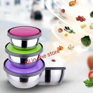 3 Pcs Steel Bowl Set